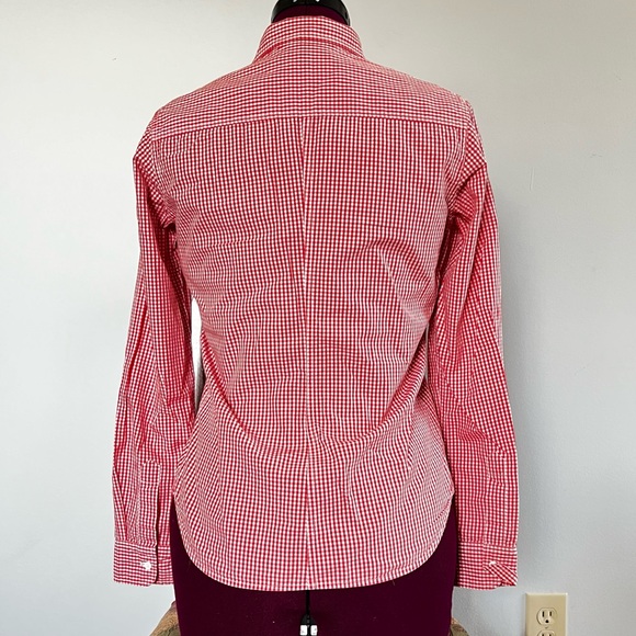 UNIQLO Red Gingham Plaid Button Down Cotton Shirt, Sz XS, HP - Picture 7 of 7